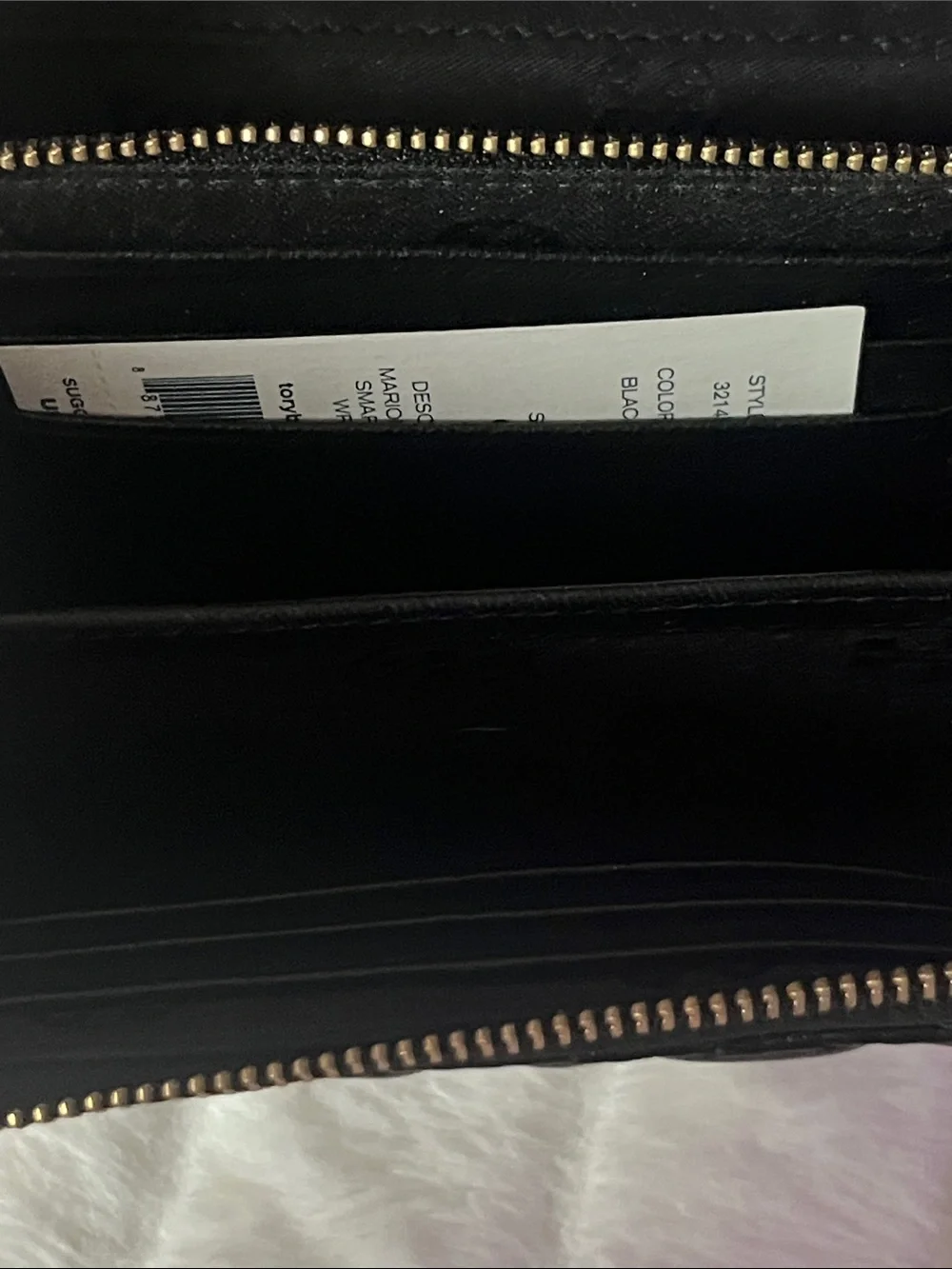 Tory Burch Black Quilted Leather Wristlet Clutch with Logo